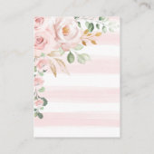 Roze Meisje Konijnenluier Raffle Baby shower Informatiekaartje (Achterkant)