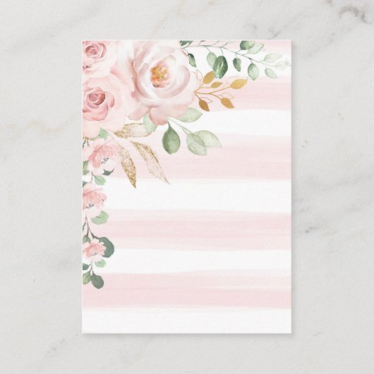 Roze Meisje Konijnenluier Raffle Baby shower Informatiekaartje (Achterkant)