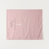 Roze Meisje Kruis Doopsel Tafelloper Wandkleed (Voorkant (horizontaal))