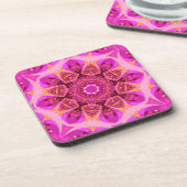 Roze, meisje, lichte Mandala kunst: reeks van zes Onderzetter (Linkerzijde)