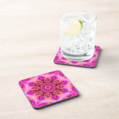 Roze, meisje, lichte Mandala kunst: reeks van zes Onderzetter (Rechterzijde)