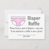 Roze Meisje Luier Raffle Baby shower Behuizing Kaa Kaart (Voorkant)