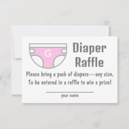 Roze Meisje Luier Raffle Baby shower Behuizing Kaa Kaart
