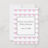 Roze Meisje Luier Raffle Baby shower Behuizing Kaa Kaart (Achterkant)