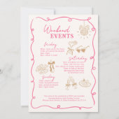 Roze Meisje Martini Laatste Rodeo Weekend Bachelor Kaart (Achterkant)