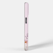 Roze Meisje Meisje Wildflower Naam Monogram Case-Mate iPhone Case (Achterkant / Rechts)
