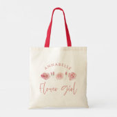 Roze meisje met dunne waterverf, bloemenkool tote bag (Achterkant)