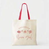Roze meisje met dunne waterverf, bloemenkool tote bag (Voorkant)