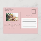 Roze meisje met dunne waterverf, bloemenkool uitnodiging briefkaart (Achterkant)