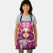 Roze meisje met twee uilen schort (Insitu)