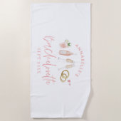 Roze meisje moderne drinken bachelorette weekend b strandlaken (Voorkant)