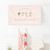 Roze meisje moderne drinken weekend bachelorette spandoek (Insitu)