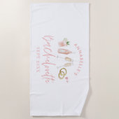 Roze meisje moderne drinken weekend bachelorette strandlaken (Voorkant)