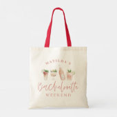 Roze meisje moderne drinken weekend bachelorette tote bag (Achterkant)
