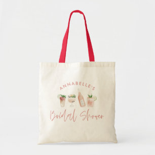 Roze meisje moderne drinken weekend bachelorette tote bag