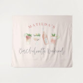 Roze meisje moderne drinken weekend bachelorette wandkleed (Voorkant (horizontaal))