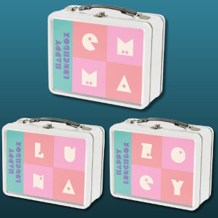  roze meisje naam happy Lunchbox