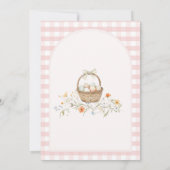 Roze Meisje Nest Feest Voorbereiding het Nest Baby Kaart (Achterkant)