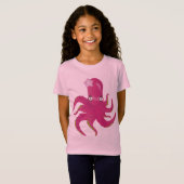  roze meisje octopus t-shirt (Voorkant volledig)