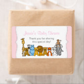 Roze Meisje Oerwoud Dieren Water Bottle Favor Etiket (Insitu)