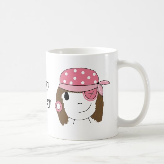 Roze Meisje Piraat Koffiemok (Rechts)