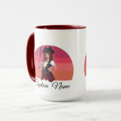 Roze Meisje Pirate Mok (Voorkant links)