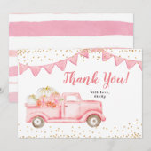 Roze meisje pomkin Truck Hartelijk dank Bedankkaart (Voorkant / Achterkant)