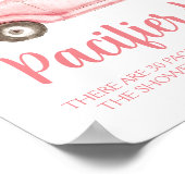 Roze Meisje Pompoen Fopspeen Hunt Baby shower Spel Poster (Hoek)