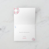 Roze Meisje Pool Party Baby shower Dank u kaart (Binnen)