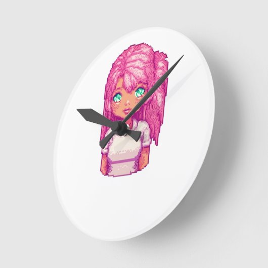 Roze meisje ronde klok (Hoek)