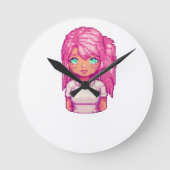 Roze meisje ronde klok (Voorkant)