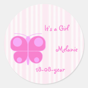roze meisje ronde sticker