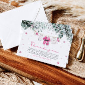 Roze Meisje Santa Baby Christmas Baby shower Bedankkaart