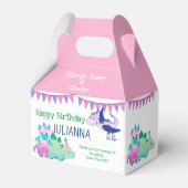 Roze Meisje Schattige Baby Dinosaur Kinder Partij Bedankdoosjes (Achterkant)