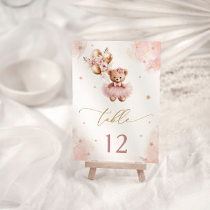 Roze Meisje Schattige Teddy Bear Baby shower