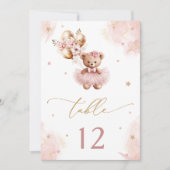 Roze Meisje Schattige Teddy Bear Baby shower (Voorkant)