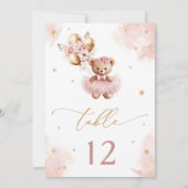 Roze Meisje Schattige Teddy Bear Baby shower (Achterkant)