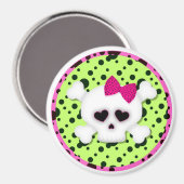Roze Meisje Schedel Magneten Locker Magnet File Ca (Voorkant / Achterkant)