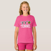 Roze meisje sport t shirt voor junior tennis spele (Voorkant volledig)