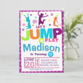 ROZE MEISJE SPRINGPARTY VERJAARDAGSUITNODIGING TEM KAART (Staand voorkant)