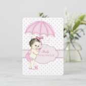 Roze Meisje Sprinkle Baby shower Kaart (Staand voorkant)