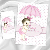 Roze Meisje Sprinkle Baby shower Kaart