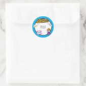 Roze Meisje Superhero Comic Envelope Sticker Seal (Tas)