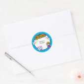 Roze Meisje Superhero Comic Envelope Sticker Seal (Envelop)