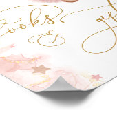 Roze Meisje Teddy Bear Baby shower Boeken & Gesche Poster (Hoek)
