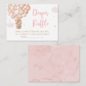Roze Meisje Teddy Bear Baby shower Luier Raffle Informatiekaartje (Voorkant / Achterkant)