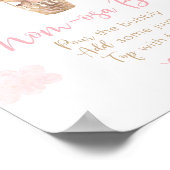 Roze Meisje Teddy Bear Baby shower Mimosa Bar Teke Poster (Hoek)