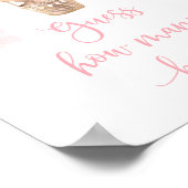 Roze Meisje Teddy Bear Baby shower Raad hoeveel Poster (Hoek)