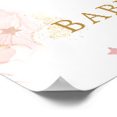 Roze Meisje Teddy Bear Baby shower Welkom Poster (Hoek)