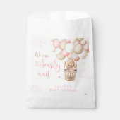 Roze Meisje Teddy Bear Hete Luchtballon Baby showe Bedankzakje (Voorkant)